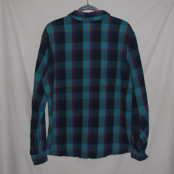 Mens' Salt Valley Plaid Flannel Button Front Shirt Size Large 100% Cotton - Picture 2 of 9